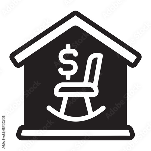 retirement home glyph icon