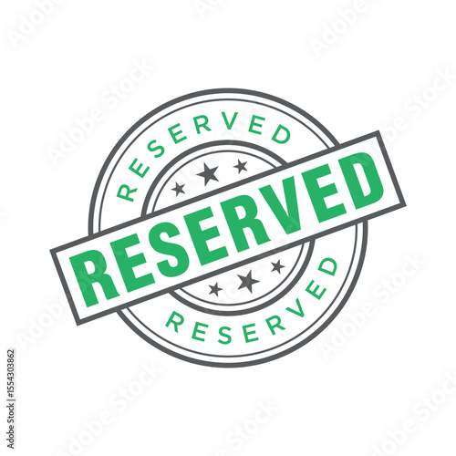 Reserved Letter Rubber Stamp Vector Template