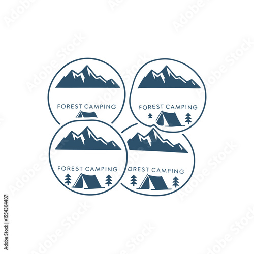 Unique forest camping logo Modern and minimalist vector and abstract logo