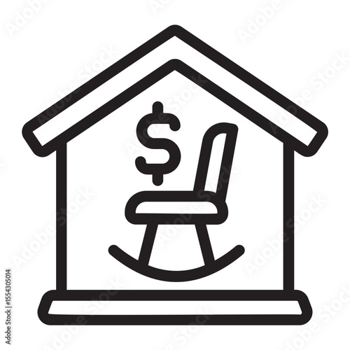 retirement home line icon
