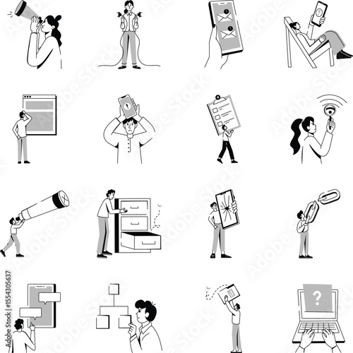 Pack of Lost Connections Sketchy Style Illustrations 
