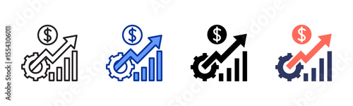 Business icon sheet multiple style collection