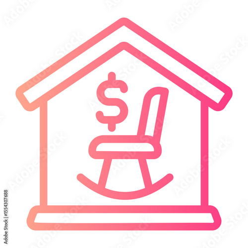 retirement home gradient icon