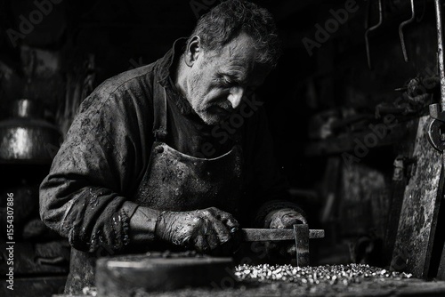 Wallpaper Mural Blacksmith makes product by processing metal such as iron, steel, cast iron Torontodigital.ca