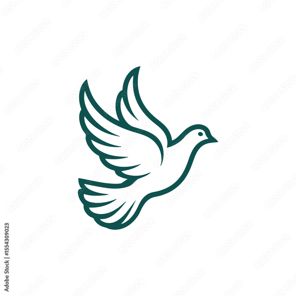 Obraz premium Unique dove bird logo Modern and minimalist vector and abstract logo