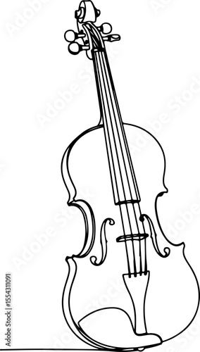 Elegant Violin in One Continuous Line – Minimalist Vector Art