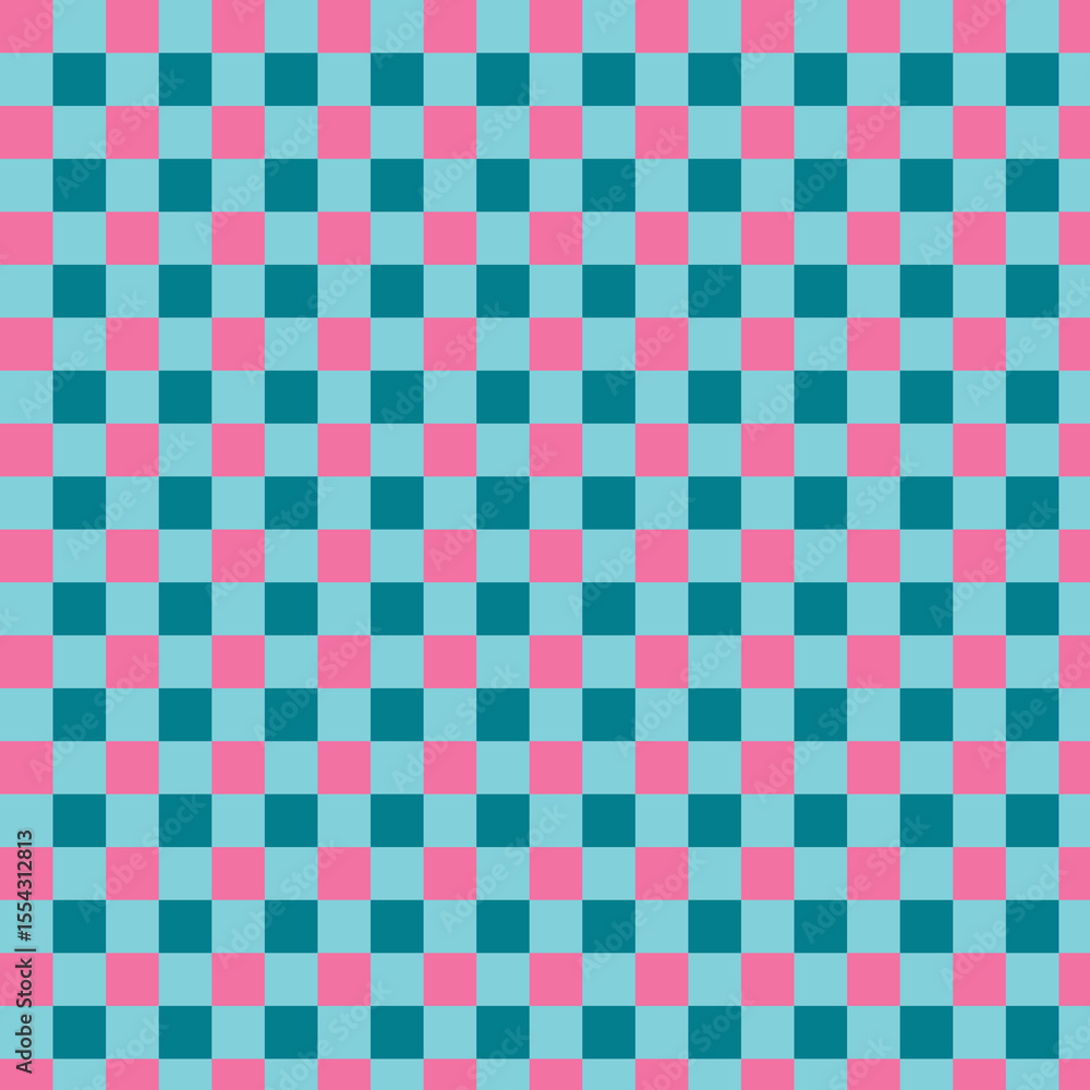 Fototapeta premium Checkered Pattern in Teal and Pink