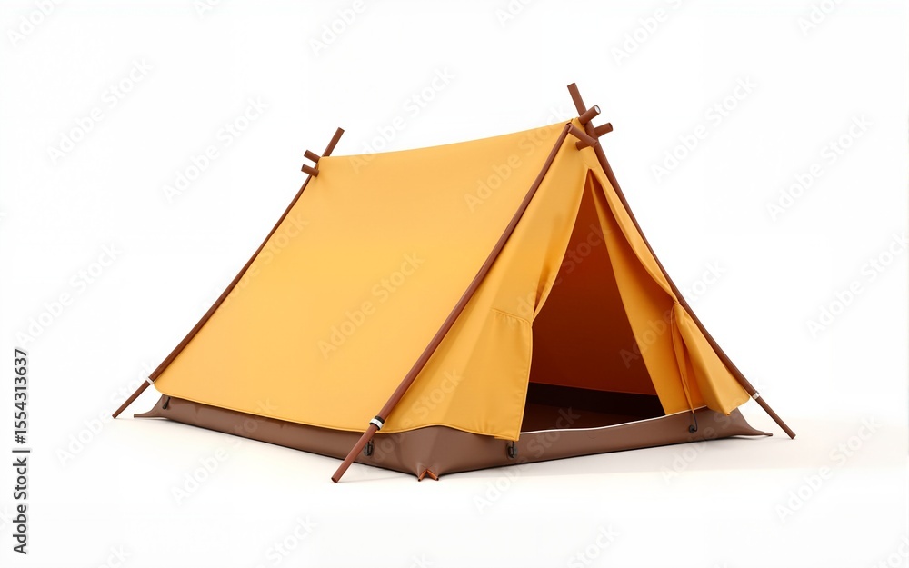 modern tourist tent isolated on white background. Generative AI. High quality modern tourist tent isolated on white background. Generative AI. High quality