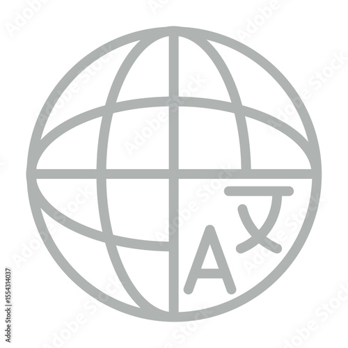 Multilingual Assistant Vector Line Grey Icon Design
