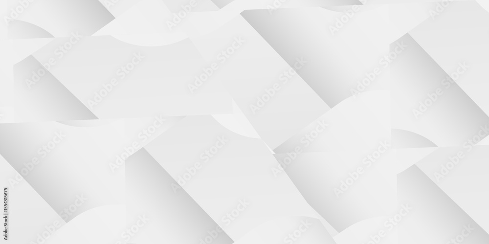 Fototapeta premium Futuristic Abstract Background Template with a White and Gray Color Palette, Incorporating Subtle Gradient Shading, Diamond-Shaped Structures, and Intersecting Triangle Lines for Use in Tech-Forward 
