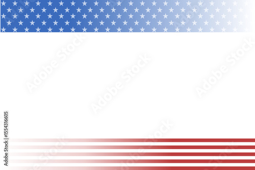 Simple USA flag frame with soft red stripes and stars, perfect for patriotic invitations or announcements.