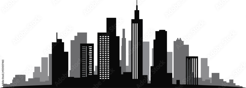 Fototapeta premium City skyline. Buildings, architecture, urban, tower vector illustration isolate on white background