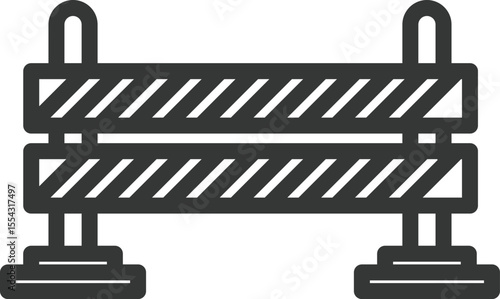 Barrier access to work safety vector icon illustration concept