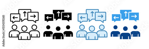 Diverse Team Icon Set Multiple Style Collection