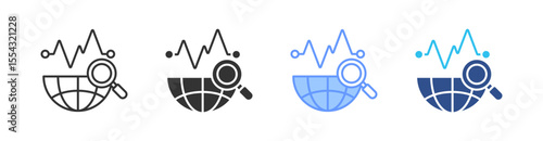 Statistics Multi Style Icon Set Vector 