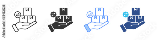 Direct Marketing Multi Style Icon Set Vector 