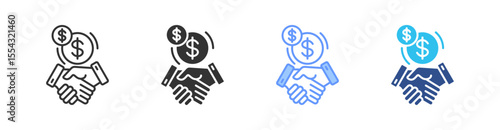 Acquisition Multi Style Icon Set Vector 