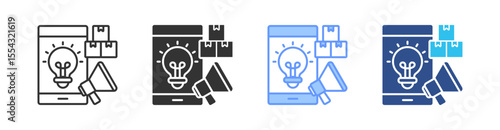 Campaign Multi Style Icon Set Vector 