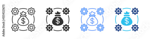 Cost Multi Style Icon Set Vector 