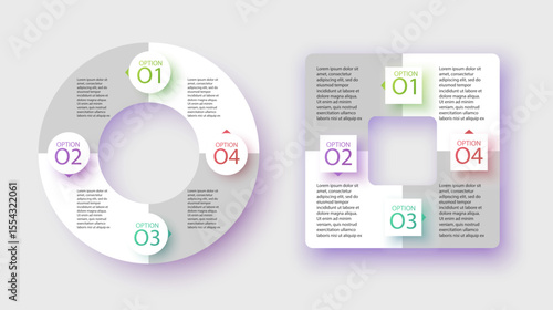 Infographic presentation template with four options Vector format