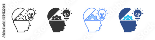 Competency Multi Style Icon Set Vector 