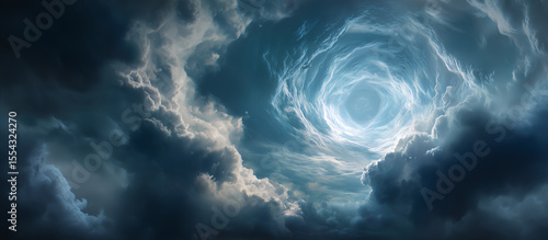 Wallpaper Mural Dramatic circular eye of the storm in a turbulent sky, dreamlike weather landscape with high contrast and low-angle perspective Torontodigital.ca
