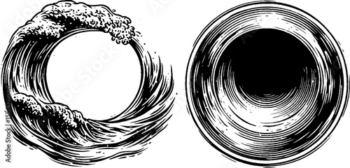 Black hole swirl and event horizon ring design for artistic projects