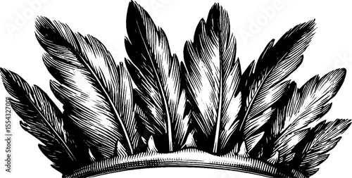 Carnival headdress feather and sequin band design for festive celebrations and costumes