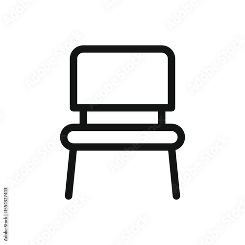 Visitor chair line icon, visiting chair for office and guest vector symbol with editable stroke