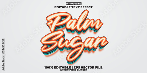 Palm Sugar editable text effect in Vintage trend style