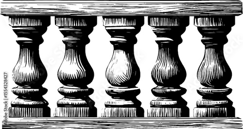 Vintage cottage porch columns and spindle balustrade design