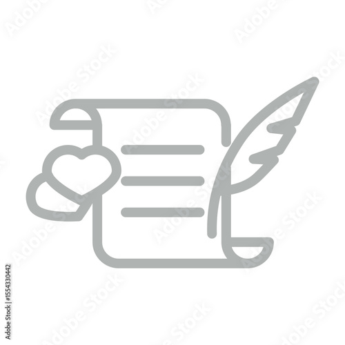 Poetry Vector Line Grey Icon Design