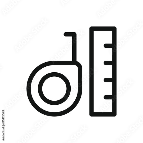 Measuring line icon, measure vector symbol with editable stroke