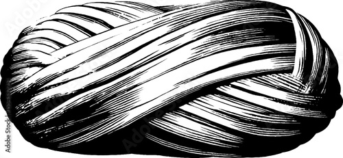 Vintage yarn twist sketch in houndstooth style for retro design and crafts