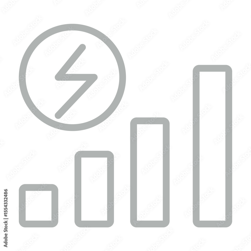 5G Signal Strength Vector Line Grey Icon Design 5G Signal Strength Vector Line Grey Icon Design