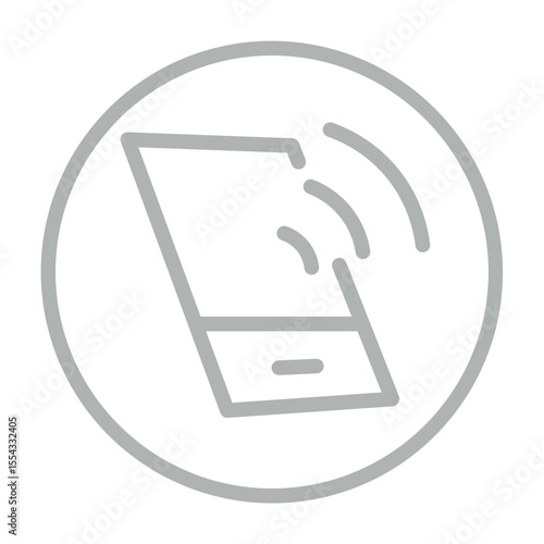 Mobile Hotspot Vector Line Grey Icon Design