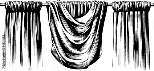 Elegant set of linen curtains with grommet top design for home decor