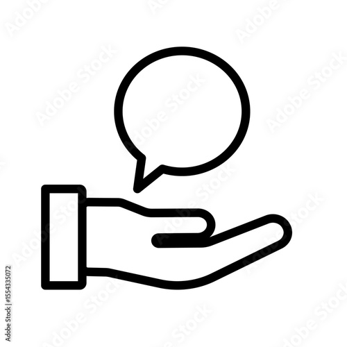 tips, advice – hand with speech bubble – vector icon