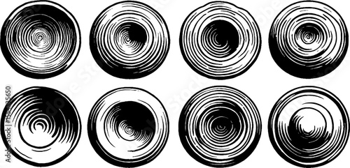 Optical illusion moir waves and concentric circles design for art and decor