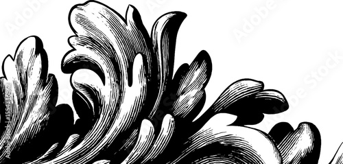 Paisley teardrop motif and swirling vine design for artistic creations