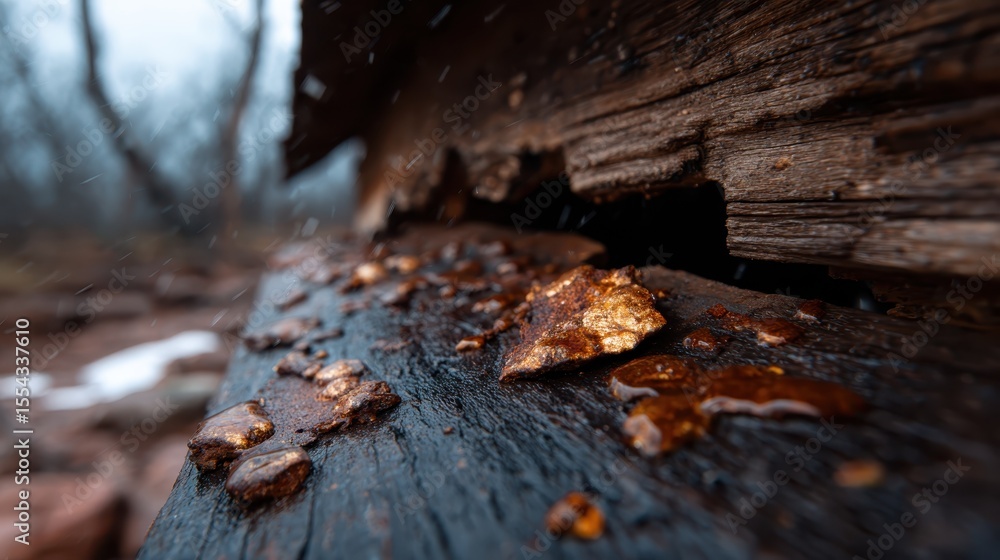 This image illustrates a rustic wooden surface adorned with golden honey droplets that capture the essence of natural sweetness and enriching textures in a beautifully blurred background. This image illustrates a rustic wooden surface adorned with golden honey droplets that capture the essence of natural sweetness and enriching textures in a beautifully blurred background.