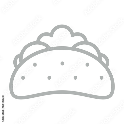 Taco Vector Line Grey Icon Design
