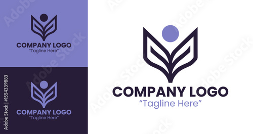 Stylish and Modern Purple Company Logo Design for Professional Branding