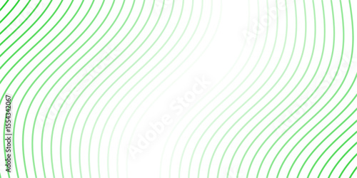 Abstract background with lines and waves. Medium banner size. Element for design isolated on white. Vector background for brochure, booklet, flyer, poster. White and green gradient