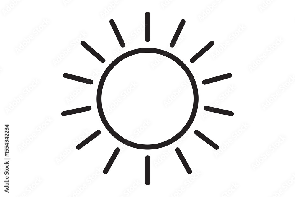 Sunny Day Icon Simple Line Art Sun Illustration Sunny Day Icon Simple Line Art Sun Illustration