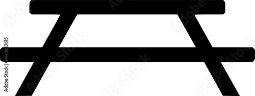picnic table black silhouette icon - of a home office picnic table, furniture vector art
