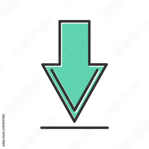 Down Arrow Vector Icon Design