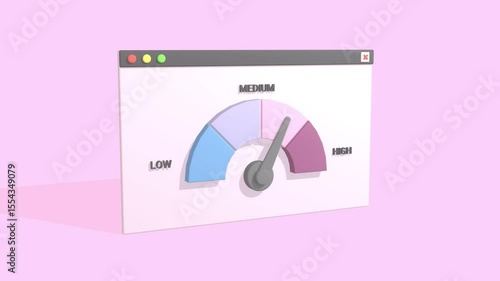 Animated Credit Score Indicator, Performance Indicator, Rating, And Score Concepts.