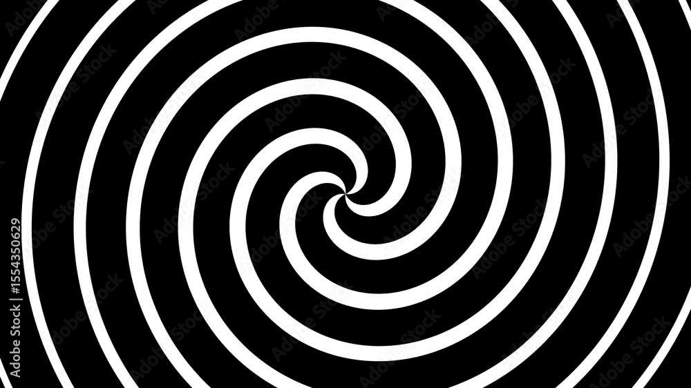 Hypnotic black and white spiral illusion forms a seamless looping psychedelic animation Hypnotic black and white spiral illusion forms a seamless looping psychedelic animation