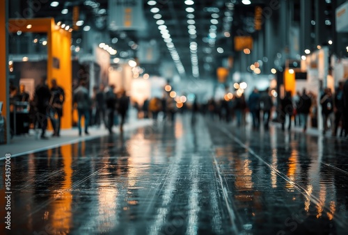 Wallpaper Mural Vibrant atmosphere of a business technology fair with attendees exploring booths and displays Torontodigital.ca